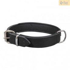halsband exclusive leder zwart - 25 x 45 mm